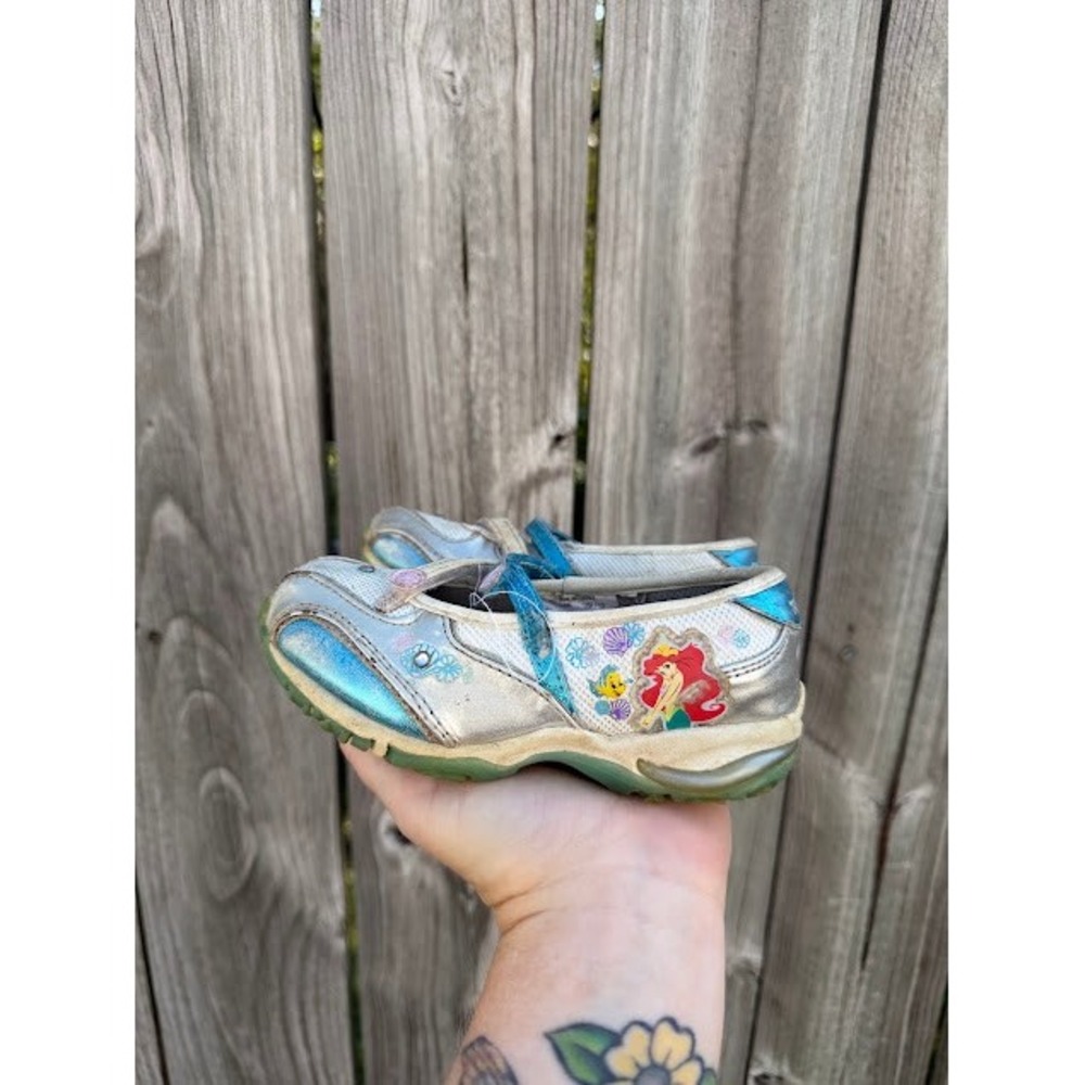 Mermaidcore Disney Little Mermaid Ariel Sneakers 7.5 Silver Blue Mary Jane